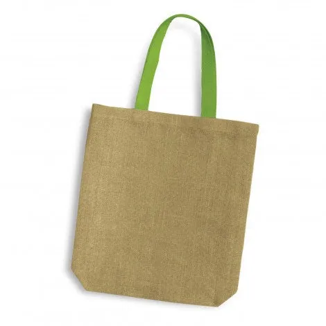 Thera Jute Tote Bag Coloured Handles