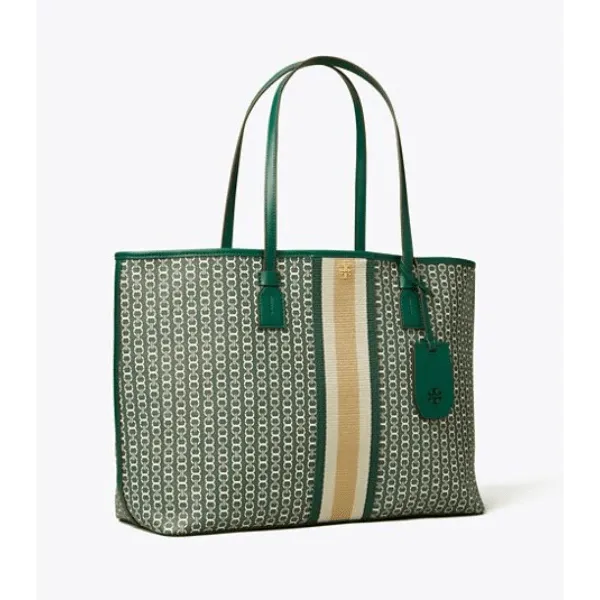 Tory Burch Gemini Link Canvas Tote Malchite link -TB53303