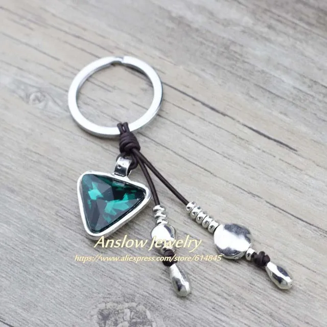 Triangle Crystal Keychains