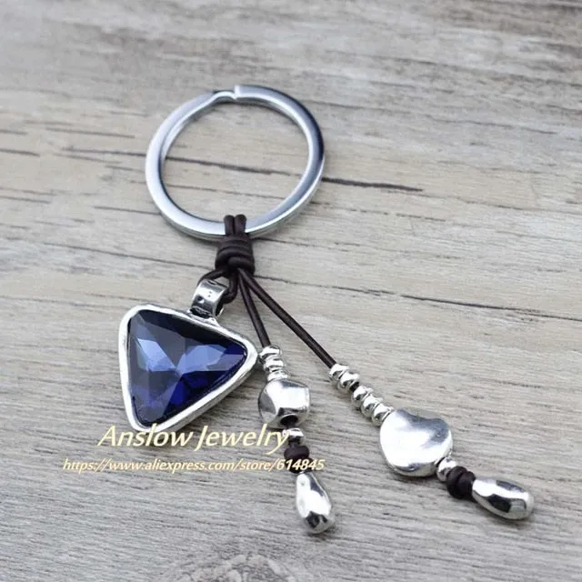 Triangle Crystal Keychains