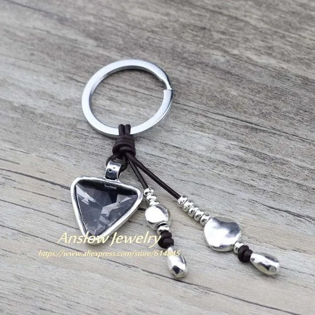 Triangle Crystal Keychains