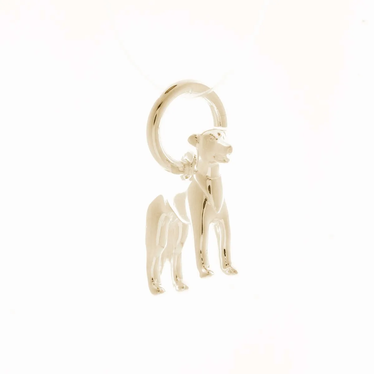 Whippet Solid Gold Dog Charm