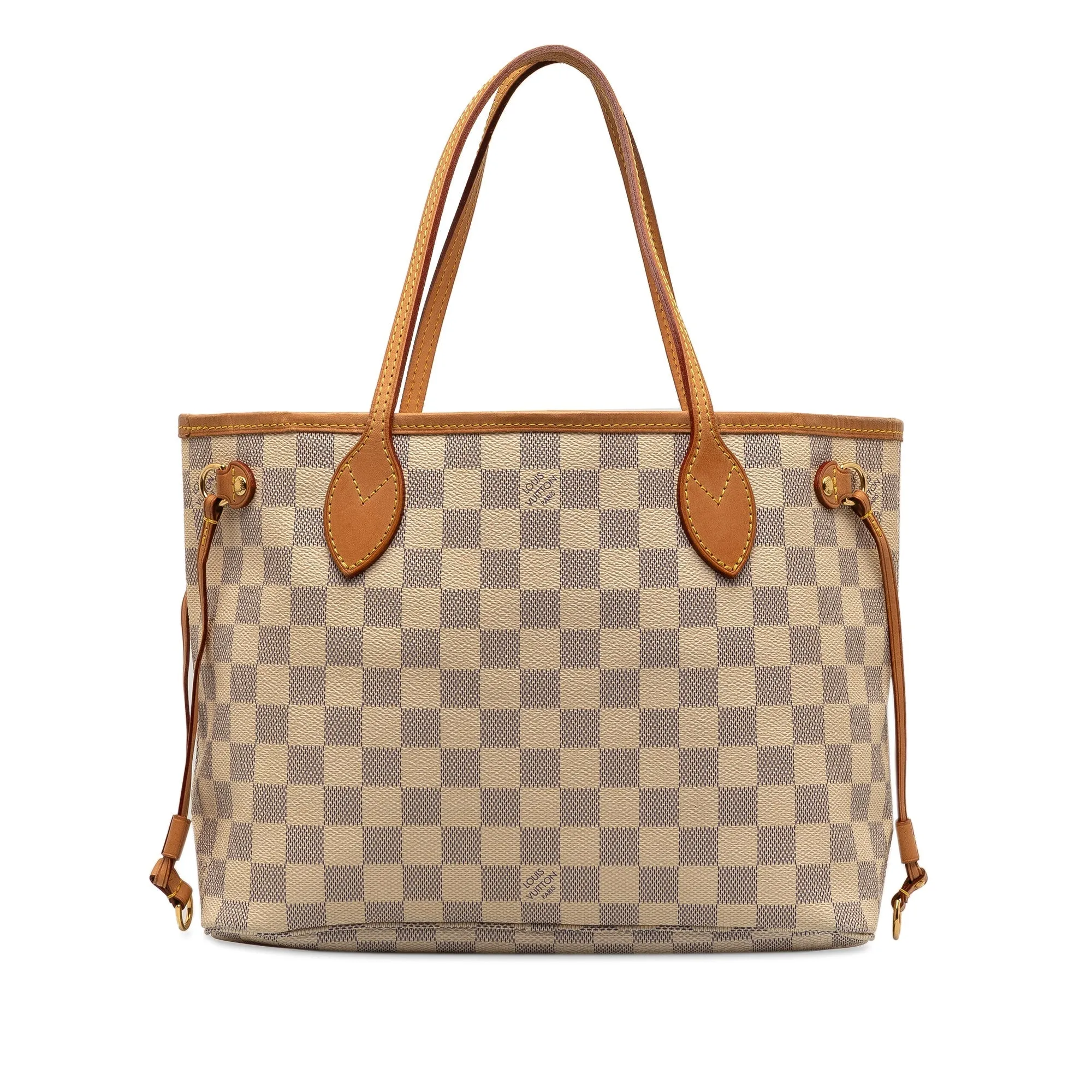 White Louis Vuitton Damier Azur Neverfull PM Tote Bag