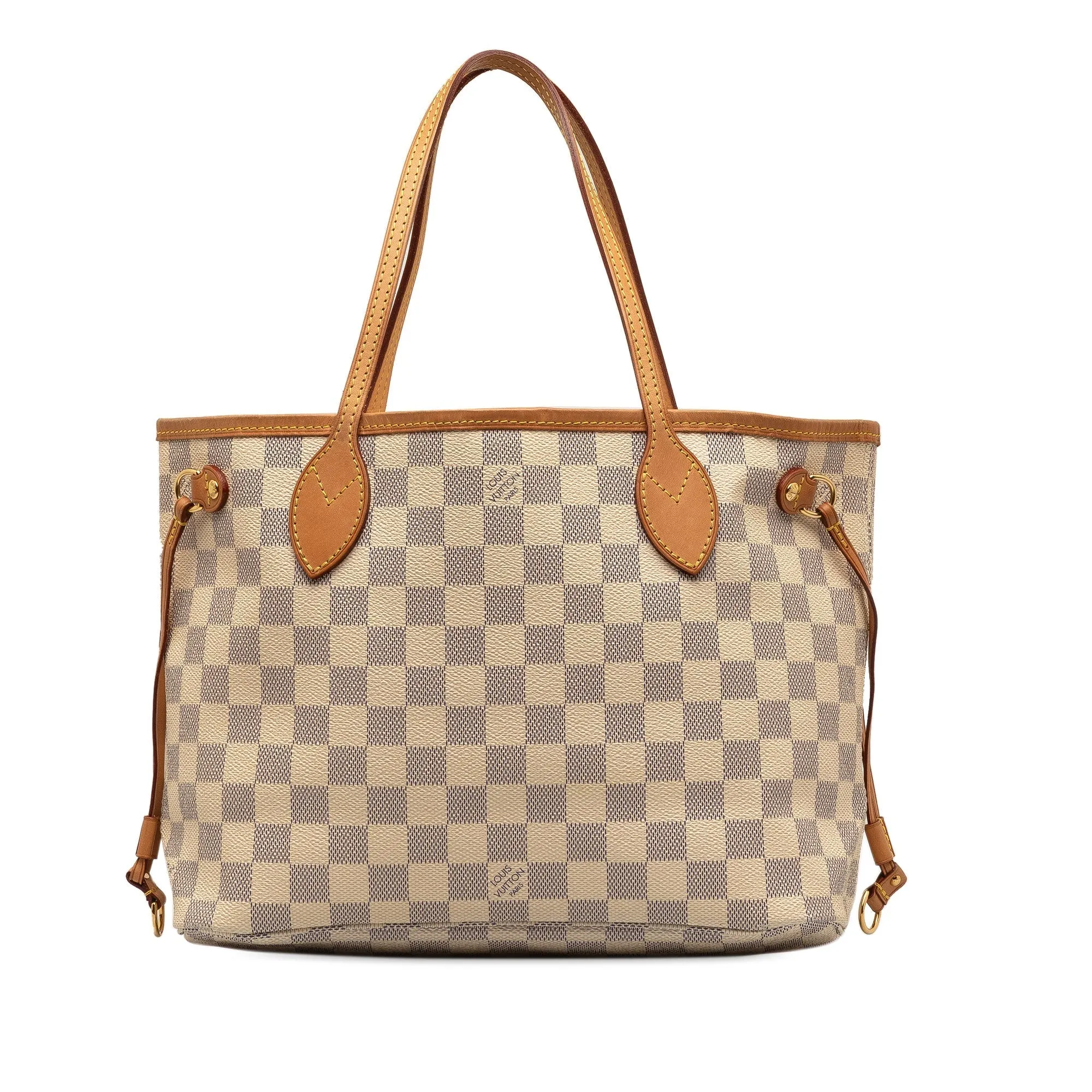 White Louis Vuitton Damier Azur Neverfull PM Tote Bag