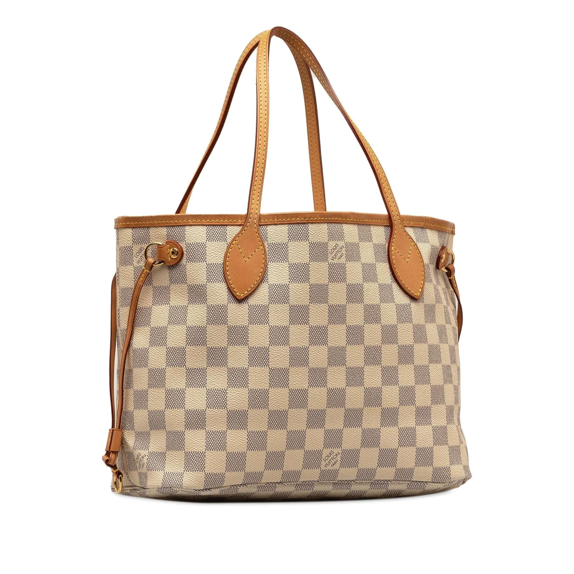 White Louis Vuitton Damier Azur Neverfull PM Tote Bag