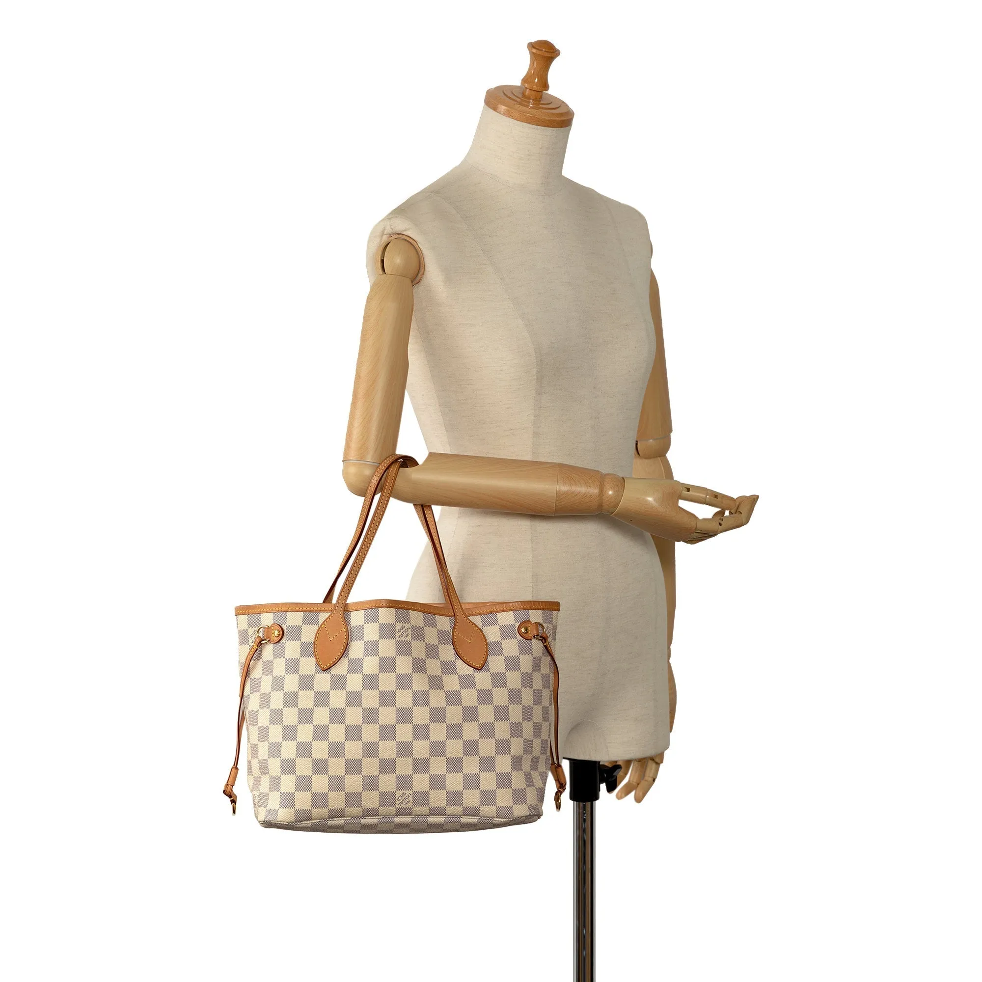 White Louis Vuitton Damier Azur Neverfull PM Tote Bag