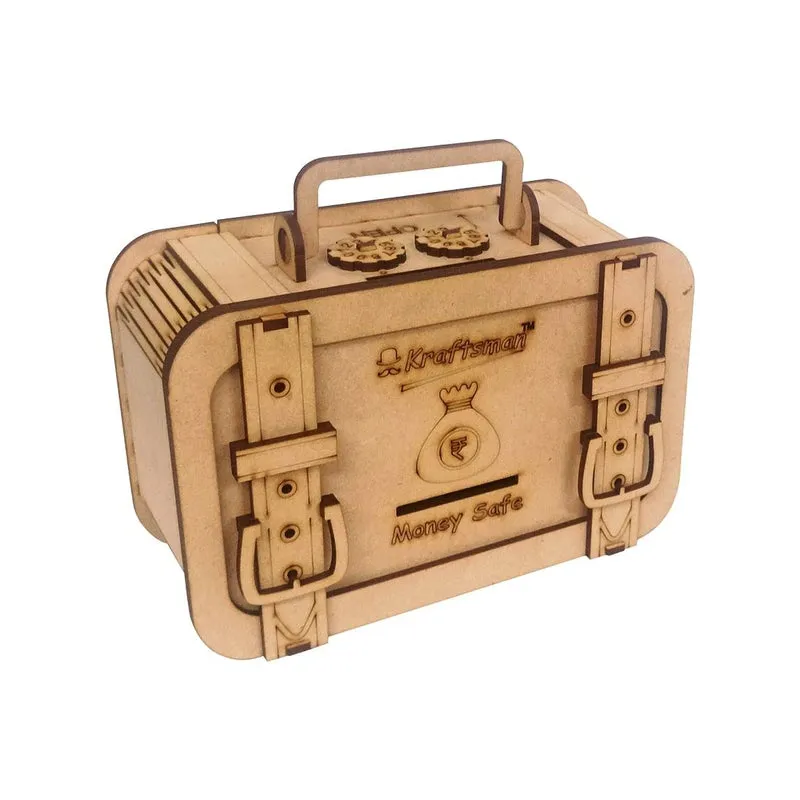 Wooden Money Safe - Briefcase Style