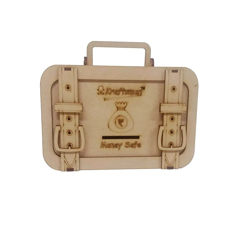 Wooden Money Safe - Briefcase Style