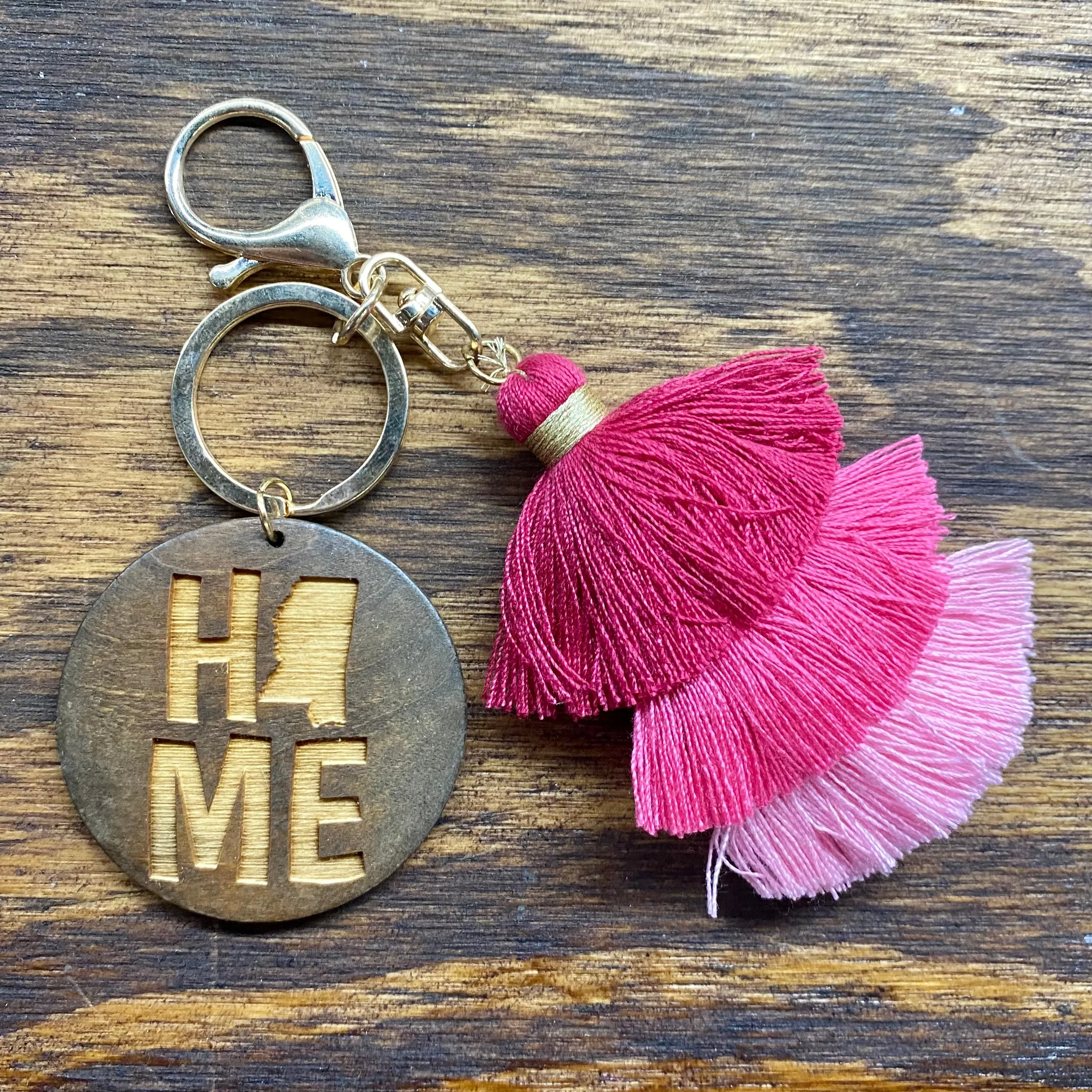 Wooden Tassel Keychains