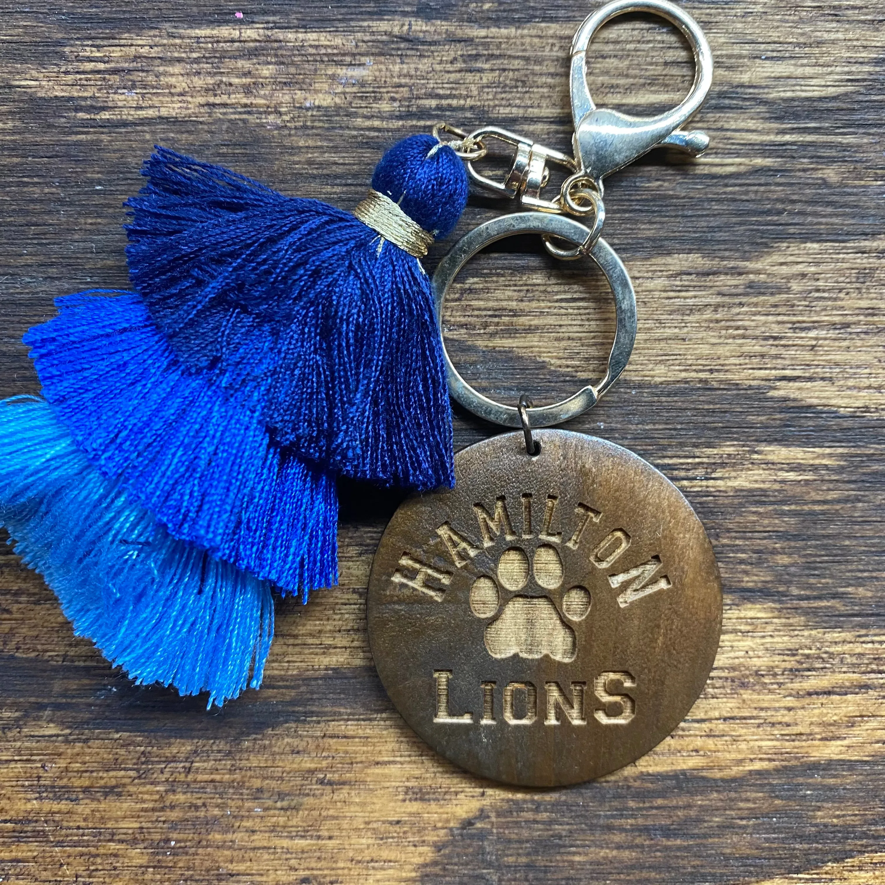 Wooden Tassel Keychains