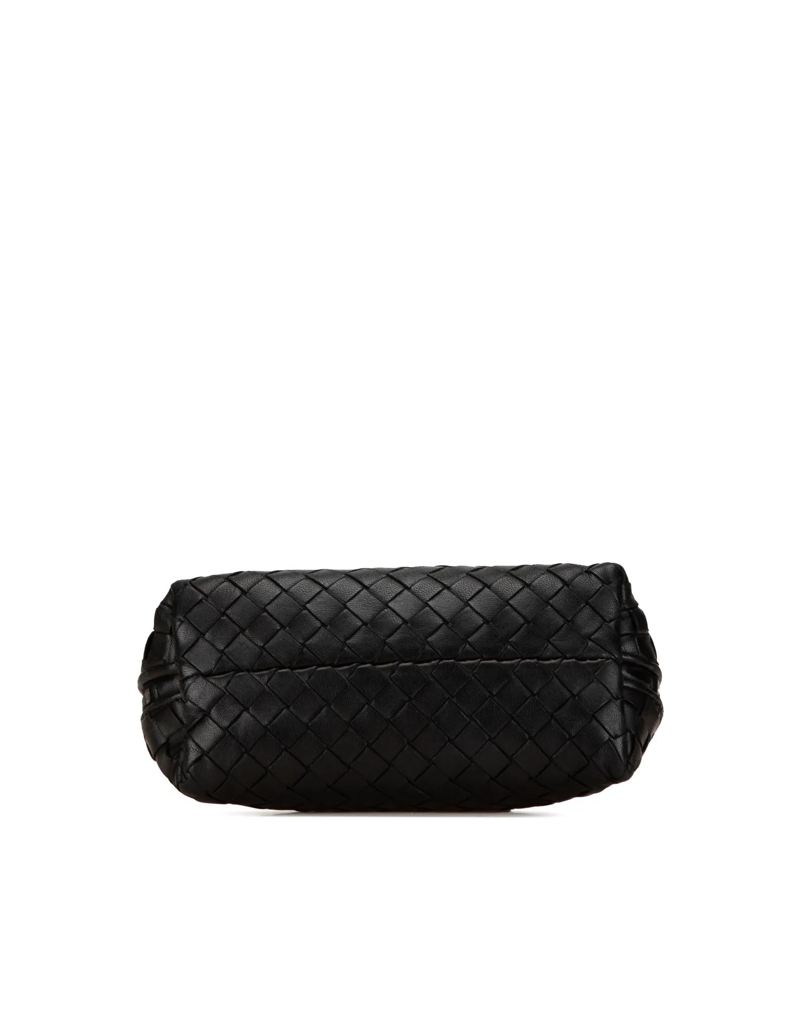 Woven Leather Cosmetic Pouch with Top Zip Closure