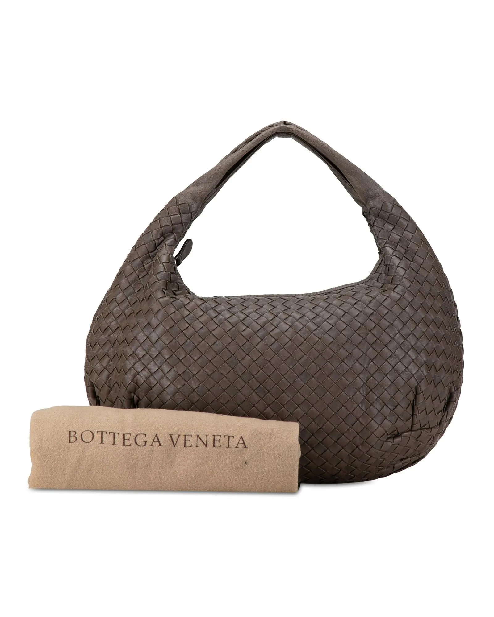 Woven Leather Hobo Bag with Top Zip Closure