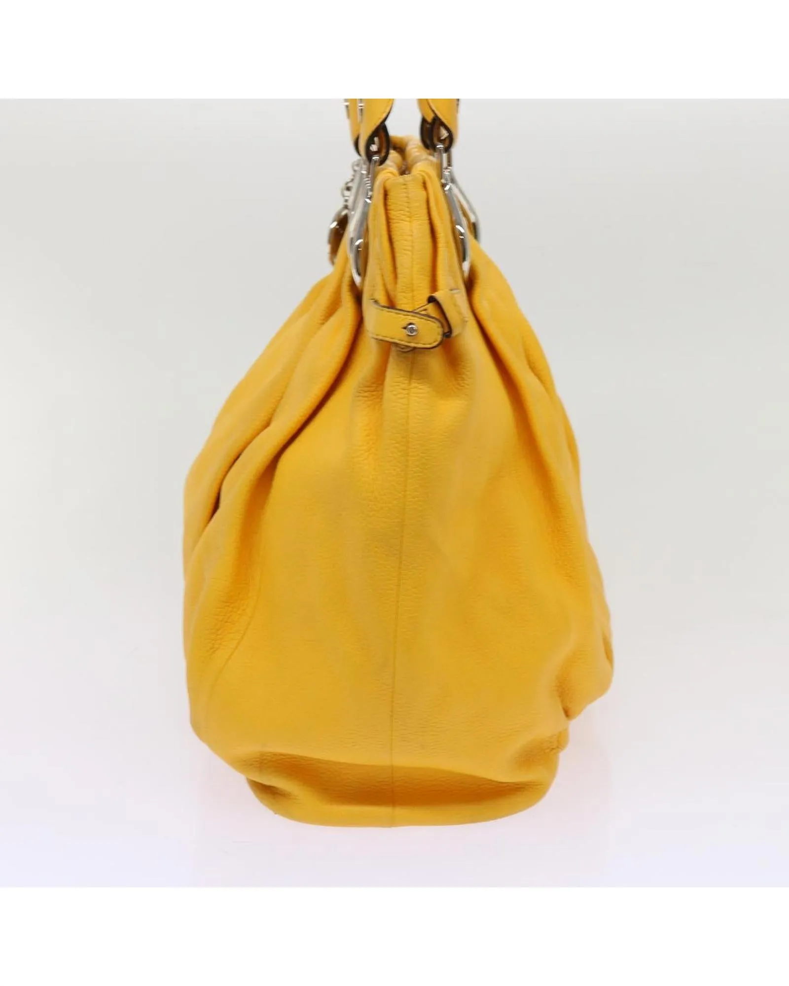 Yellow Leather Tote Bag with Accessories - Rank C