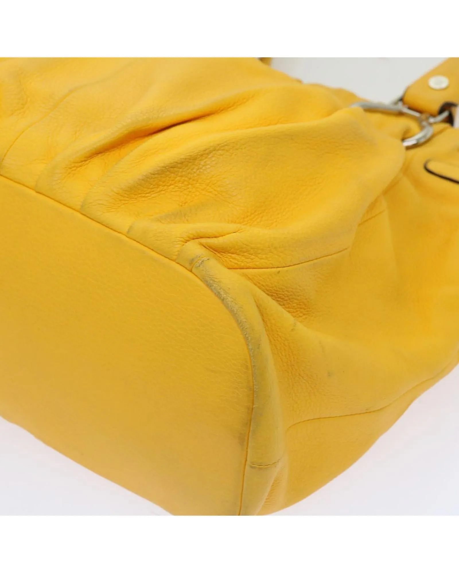 Yellow Leather Tote Bag with Accessories - Rank C