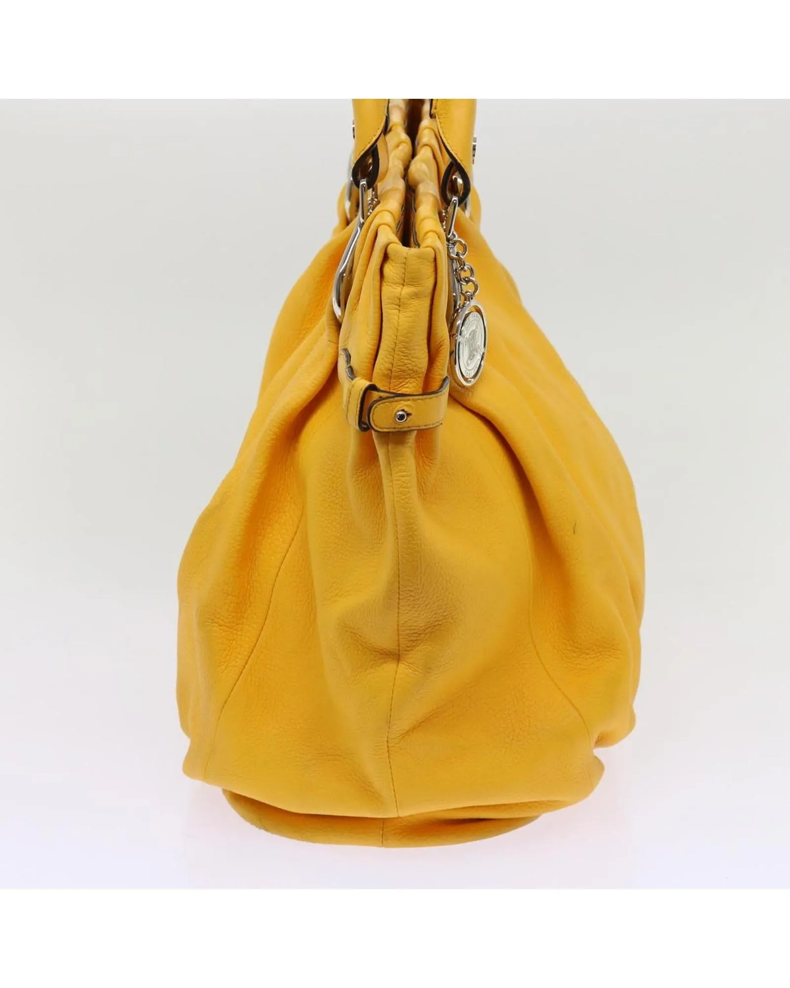 Yellow Leather Tote Bag with Accessories - Rank C